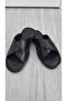 Genuine Real Leather Men's Slippers Summer Lightweight Anti-Sweat Slippers Leather Black