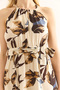 Women's Palm Brown Halter Neck Belted Woven Viscon Dress Elb-19001548 - 5
