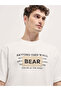 Men's White Patch BEAR Motivational Text Oversize Crew Neck T-shirt for Effortless Style & Comfort - 6