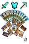 Mine Craft 2025 New Card+Sticker (5 Mini Box) Total 30 Cards 5 Stickers Fun Playing Cards