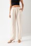 Women's 100% Cotton Cream Wide Leg Muslin Trousers - 6