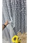 Tulle Curtain Off-White Ecru Floral Patterned Embroidered Living Room Kitchen Short Honeycomb Top Wrinkle-Free Dense Pleated - 6