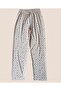 Intive Pink/Salmon Small Heart Patterned Light Beige Elastic Waist Milan Pajama Bottoms - 6
