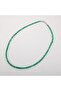 Emerald Natural Stone Rondel Cut Silver Closure Necklace - 2-3mm - 2