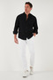 Linen Look Cotton Regular Fit Judge Collar Shirt Men's Shirt Cf25S 112637 - 3