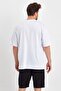 Men's Note to Myself Printed Oversize 100% Cotton Loose Wide Cut Crew Neck Casual White T-Shirt - 6