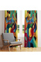 Colorful Geometric Motif Curtain – Aesthetic & Original Touch 140X260 cm Single Wing - 2
