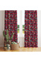 Red Plaid & Floral Patterned Background Curtain – Warm & Stylish Decoration 140X260 cm Single Wing - 4