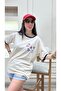 Uncool Segmented Single Jersey T-Shirt - Beige Navy Blue Oversize Crew Neck Short Sleeve T-Shirt - 2