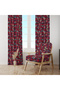 Red Plaid & Floral Patterned Background Curtain – Warm & Stylish Decoration 140X260 cm Single Wing - 7