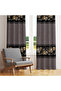 Abstract Leaf Motif Curtain on Gray Background – Modern & Aesthetic Touch 140X260 cm Single Wing - 2