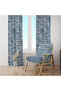 Blue & White Geometric Pattern Background Curtain – Modern and Stylish Decoration 140X260 cm Single Wing - 6