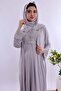 Effortt - Gray Maternity Nursing Pajama Set for Covered Women - 3