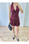 Team Look Mini Dress with Vest - Claret Red - 4