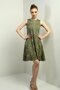 Women's Ethnic Pattern Drawstring Short Dress - 3
