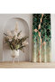 Green and Gold Leaf Motif Curtain – Aesthetic & Elegant Style 140X260 cm Single Wing - 2