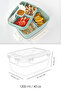 2 Layer Locked Lid Food Container - Compartmented Lunch Box Diet Nutrition Box Sauce Bowl Fork Spoon Green - 7