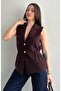 Knitwear Vest Gold Buttoned Brown - 4