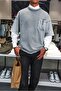 Men's Washed Oversize T-Shirt with Stitching Detail in Gray - 3
