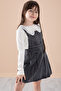 Girl's 2 Piece Set with Black Jean Salopet and Lace Badu - 2