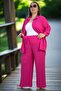 Front Buttoned Tunic Shirt Waist Elasticized Pocketed Pants Large Size Wrap Around Double Set - 7