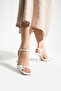 Ankle Strap Buckle White Vegan Comfortable Heeled Women's Shoes 9cm Thin Heel | Stylish & Comfortable - 4