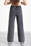 Black Butterfly Print Wide Leg Girls' Jean Trousers 20275 - 6