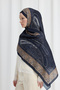 Vela Pattern Soft Shawl - Navy Blue - 2