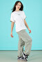 Light Khaki Written Oversize T-Shirt with Parachute Pants Girls' Suit 20295 - 5