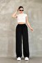 Women Viscosa Cotton Pants Black
