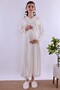 Cotton Maternity Nightgown with Hidden Breastfeeding Feature Effortt - Ecru