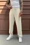 Men's Baggy Loose Fit Double Fabric Elastic Waist Beige Color Jogger Pants Ke-7000 - 2