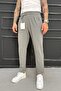 Men's Boyfriend Mold Double Leg Pleated Gray Fabric Trousers Ke-1025 - 5
