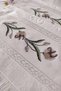 Cross Stitch Embroidered Rose Velvet Hand Face Towel Set of 2 - 50X90 cm - Cream