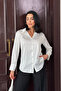 White Lightly Flowing Satin Shirt - 7