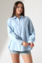 New Season Oversize Pattern Linen Fabric Applique Women's Shirt with Pockets and Epaulettes - 6