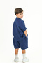 Indigo Muslin Jacket Shorts Set - 4
