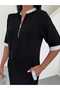 Women's Judge Collar Elbow Sleeve Modal Fabric Mini Dress - 2