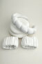 White Towel Fabric Twisted Curved Spa and Makeup Women's Crown and 2 Bracelet Set - 3