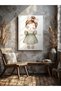 Decorative Girl in Green Dress Children's Room Home Office Kitchen Living Room Wall Decoration Canvas Painting