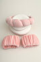 Powder Pink Towel Fabric Twisted Curved Spa and Makeup Women's Crown and 2 Bracelet Set - 2