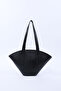 Black Shk124 Faux Leather, Lined, Zippered, Single Compartment Hand, Arm and Shoulder Bag
