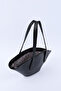 Black Shk124 Faux Leather, Lined, Zippered, Single Compartment Hand, Arm and Shoulder Bag - 5