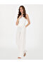White Loose Fit Linen Trousers 50301229-Vr013 - 3