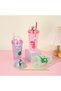 Crocodile Cup with Light and Straw, 450 Ml, Frosted and Lid, Red, 20X8 - 4