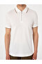 Ecru Slim Fit 100% Cotton Zippered Polo Collar T-Shirt 50307516-Vr019 - 6