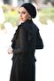 Remsa Design Lycra Fully Covered Hijab Swimsuit with Ruffles on the Side R033 Seda Black - 3
