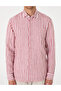 Pomegranate Flower 100% Linen Striped Regular Fit Long Sleeve Shirt 50304531-Vr239 - 6