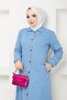 Women's Denim Button-Closed Hijab Jeans Cap - 2