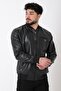 College Collar Waist Elastic Faux Leather Coat Pldp 3000_50448 - 4